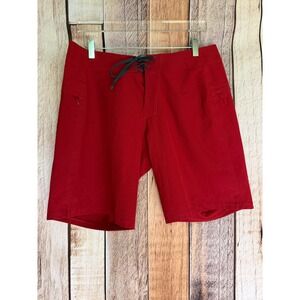 Lululemon Current State Board Short Red Swim Surf Beach Vacation Mens Size 34